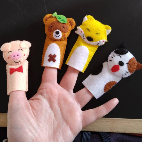 こぶたぬきつねこ】＆【ぱんだうさぎこあら】指人形セット