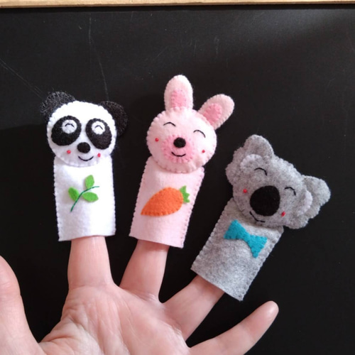 こぶたぬきつねこ】＆【ぱんだうさぎこあら】指人形セット