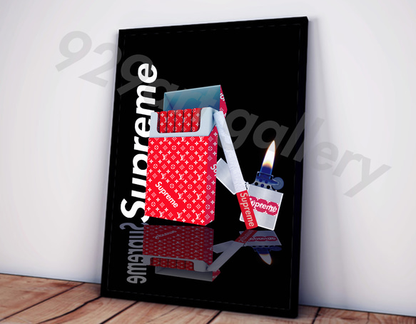 ABE 　マットポスター　ダークカモ　（　Supreme パロディ 現代アート ABE マットポスターダークカモ（Supreme パロディ 現代アート