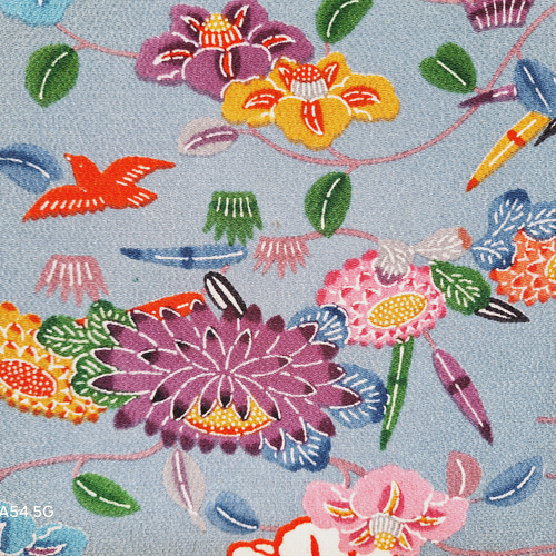 小紋　フルセット　着物　正絹　紅型染め　ピンク　花　可愛い　O6 七五三 着物 7歳 フルセット 7才用 「紅一点」 女児着物セット