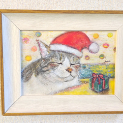 額入り原画『寝ている間に・・・』ポストカードサイズ アート