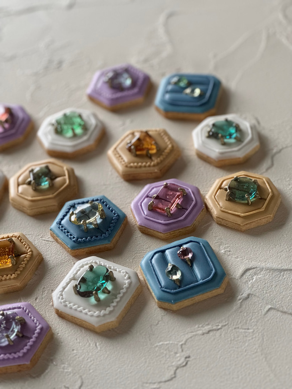 (※展示中です)【秋・冬・春の限定販売】❤︎ギフト❤︎ジュエリー好きな方へ　アイシングクッキー8個セット 10枚目の画像