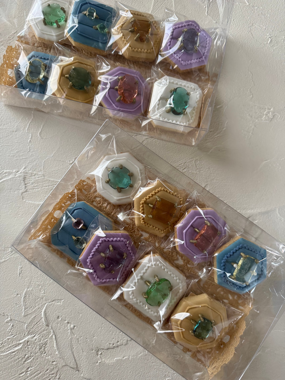 (※展示中です)【秋・冬・春の限定販売】❤︎ギフト❤︎ジュエリー好きな方へ　アイシングクッキー8個セット 9枚目の画像