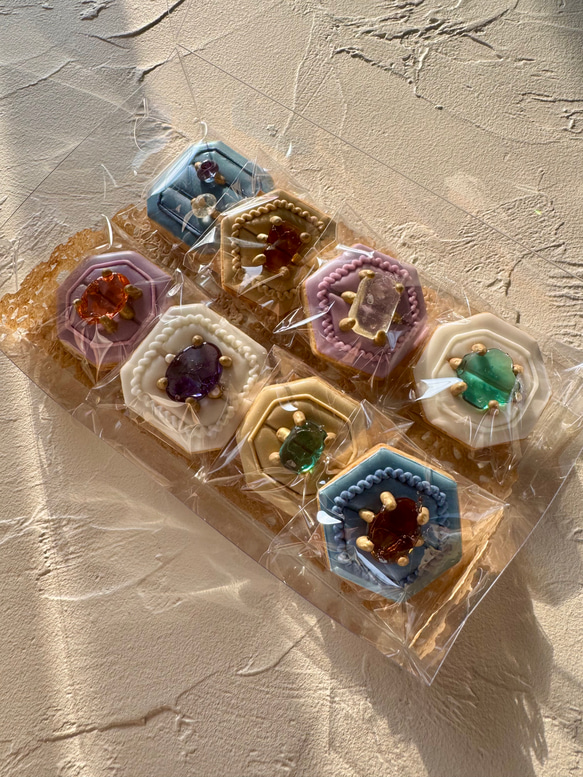 (※展示中です)【秋・冬・春の限定販売】❤︎ギフト❤︎ジュエリー好きな方へ　アイシングクッキー8個セット 2枚目の画像