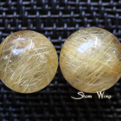 高品質 大粒ゴールドルチルクォーツ ラウンド約14.4～14.8mm☆1粒