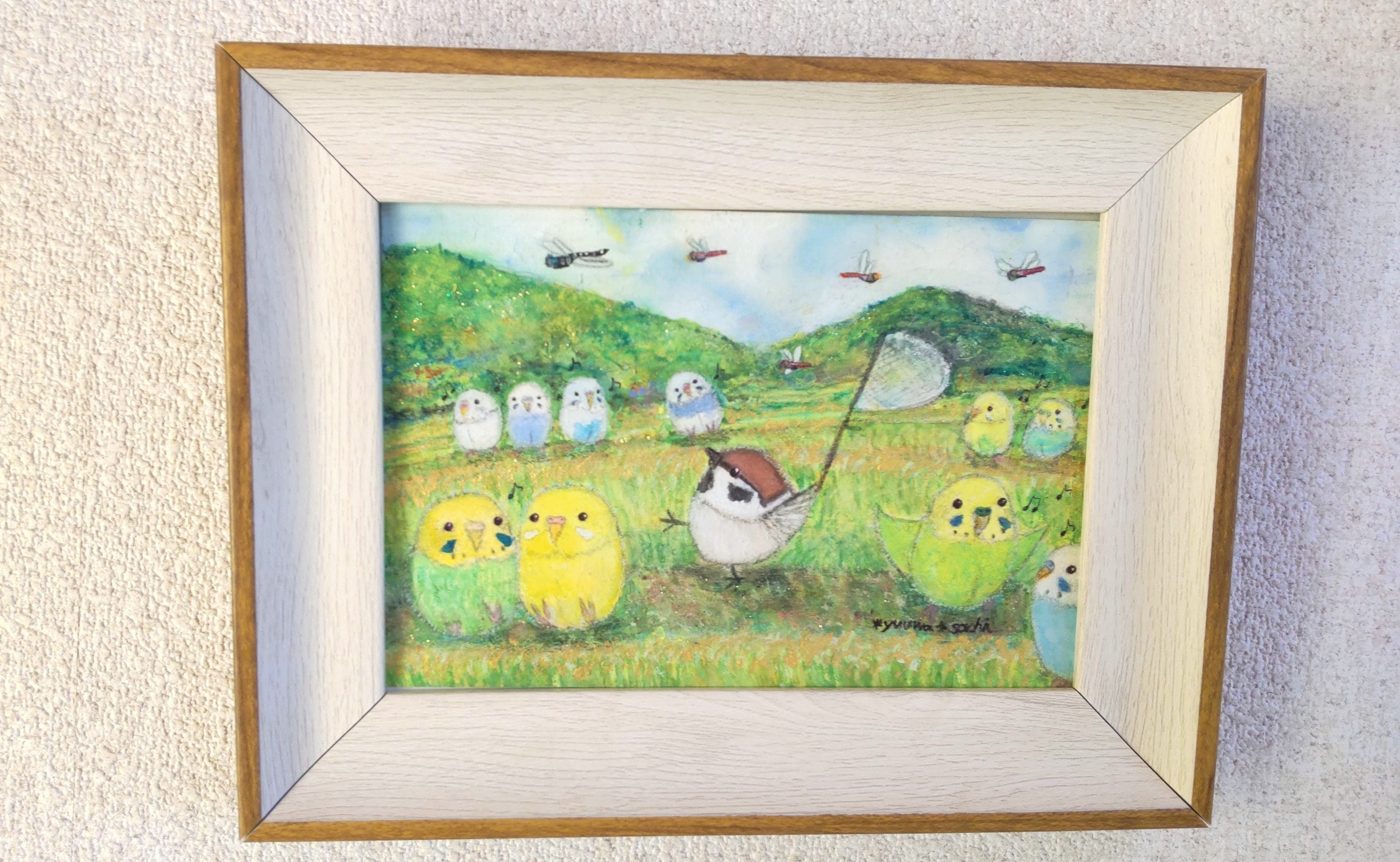 チョウチンアンコウの油絵【光の誘い】1 点物の原画アート/サイン入り◆額縁付属