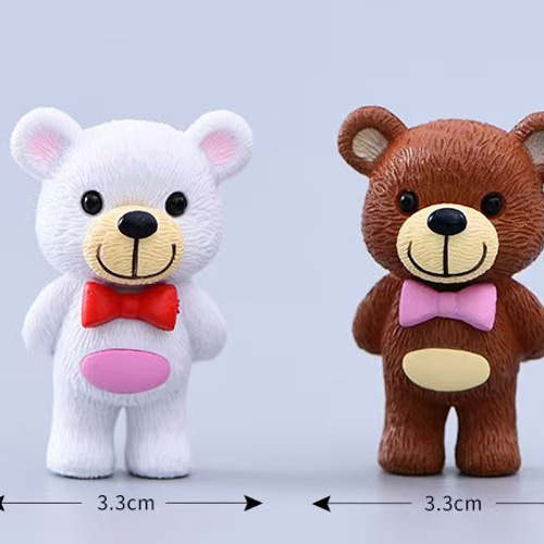 ミニチュア ミニフィギュア リボンくまちゃん 1個 全2色 ドールハウス