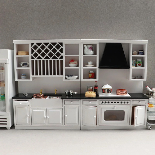 ドールハウス ミニチュア 家具 木製キッチンセット 食堂ドールハウス