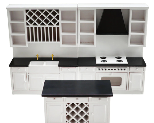 ミニチュア　ドール家具　キッチン台　ドールハウス ドールハウス ミニチュア 家具 木製キッチンセット 食堂ドールハウス