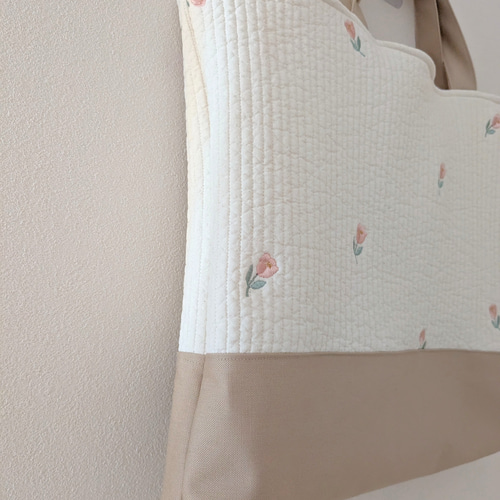 レッスンバッグ スニーカー袋　ヌビ　チューリップ刺繍　デイジー刺繍 送料無料】チューリップ刺繍のヌビバッグ レッスンバッグ