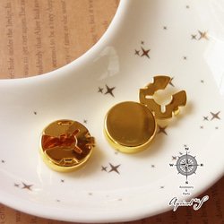 【1個】ボタンカバー ブローチ 貼り付け 金具（ 金色 / ゴールド ） 1枚目の画像