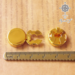 【1個】ボタンカバー ブローチ 貼り付け 金具（ 金色 / ゴールド ） 3枚目の画像