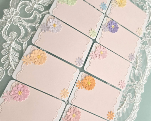 お花付き メッセージカード 10枚セット/さくらカラー アレンジ 卒業 卒