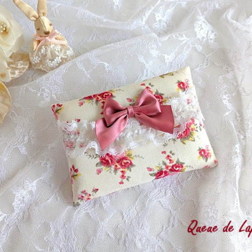 可愛い花柄ポケットティッシュケース（ピンク） ポーチ うさぎのしっぽ