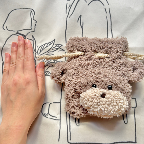 Familiar クマ手編みニットポーチ Crochet] How to Knit a Bear Kids' Pouch with an Adorable Face