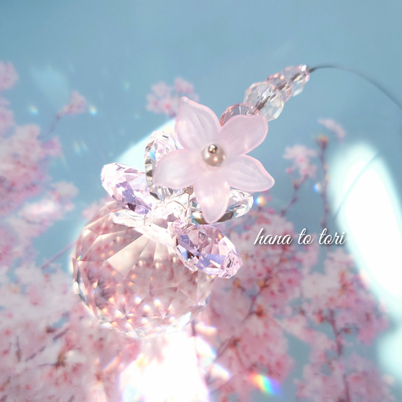 桜SAKURA桜SWAROVSKIオーナメント✩.*˚ 置き型サンキャッチャー 桜咲く 春色の煌めき〜サクラ・エクラ ジュエルサンキャッチャー