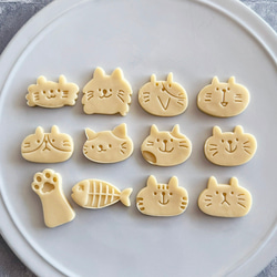 ねこねこねこ（約4㎝）選べる2個セット　クッキー型（フレーム+スタンプ×2セット） 2枚目の画像