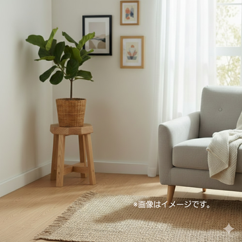 自然素材たっぷり八角形の椅子 花台 キッチン スツール インテリア雑貨