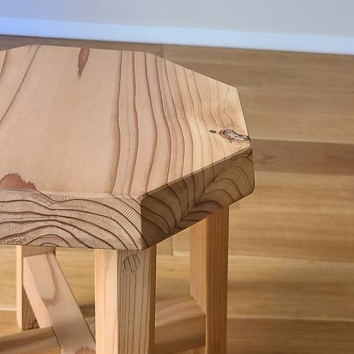 自然素材たっぷり八角形の椅子 花台 キッチン スツール インテリア雑貨