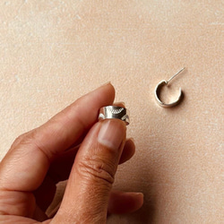 トライアングルシルバーバングルsilver950スタンプワーク彫金