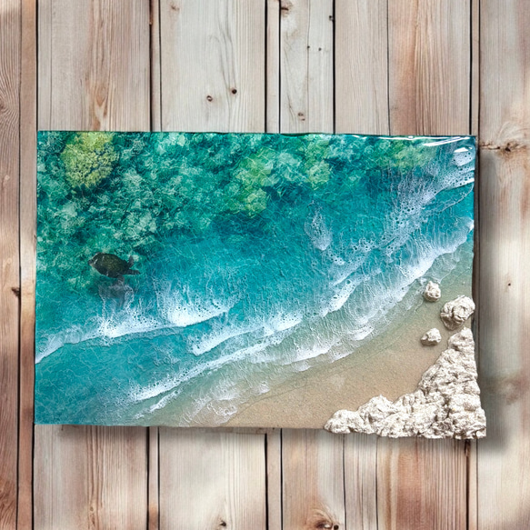レジンアート 海 オーシャンアート No.69 no.71 24×24センチ