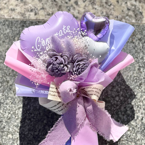 選べる4色 フラワーバルーンブーケミニ｜卒業｜発表会|お祝いに｜名