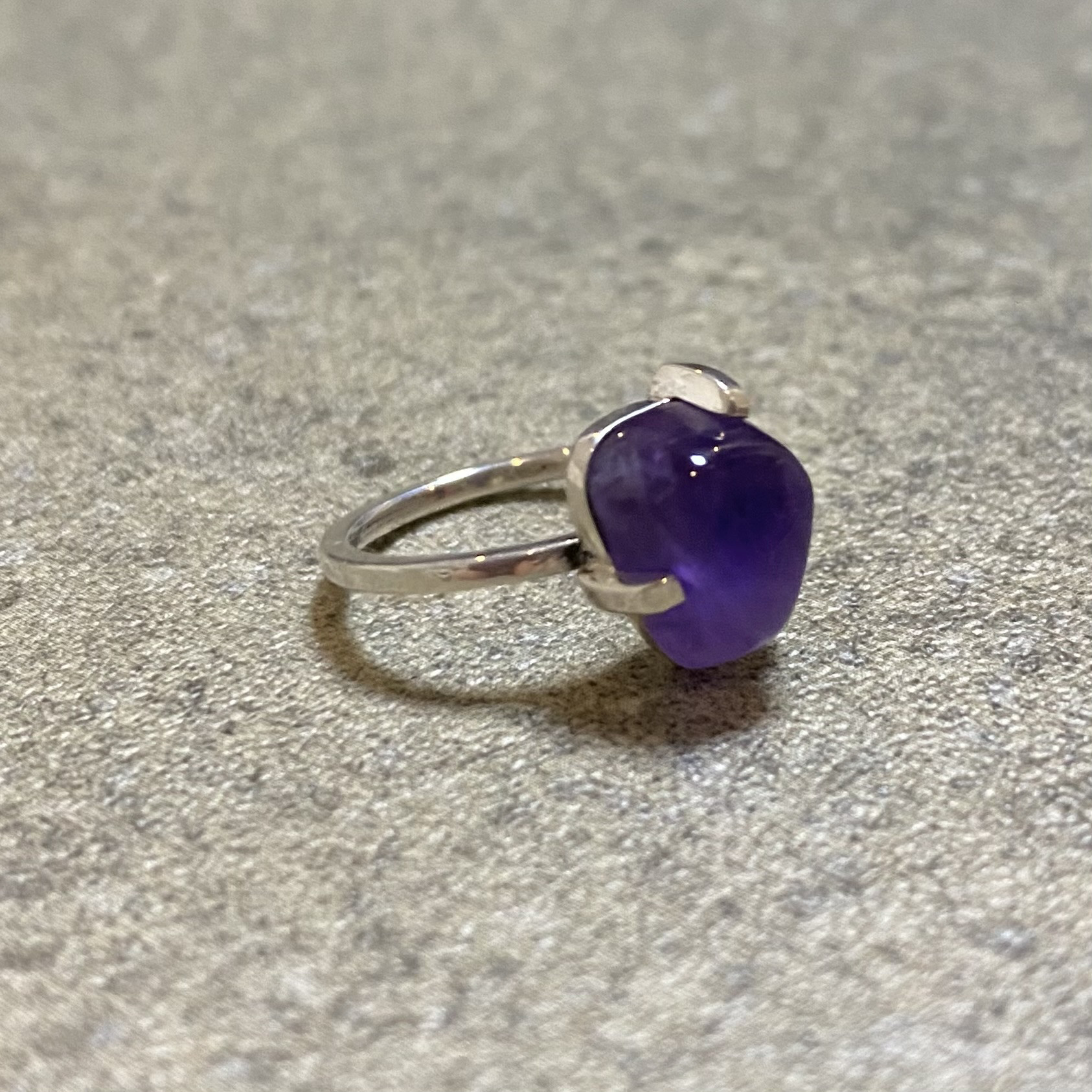 シルバーリング　10号　アメジスト　天然石