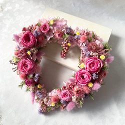 受注制作] ローズガーデンリース✤ピンク&ワインカラー✤プリザーブド