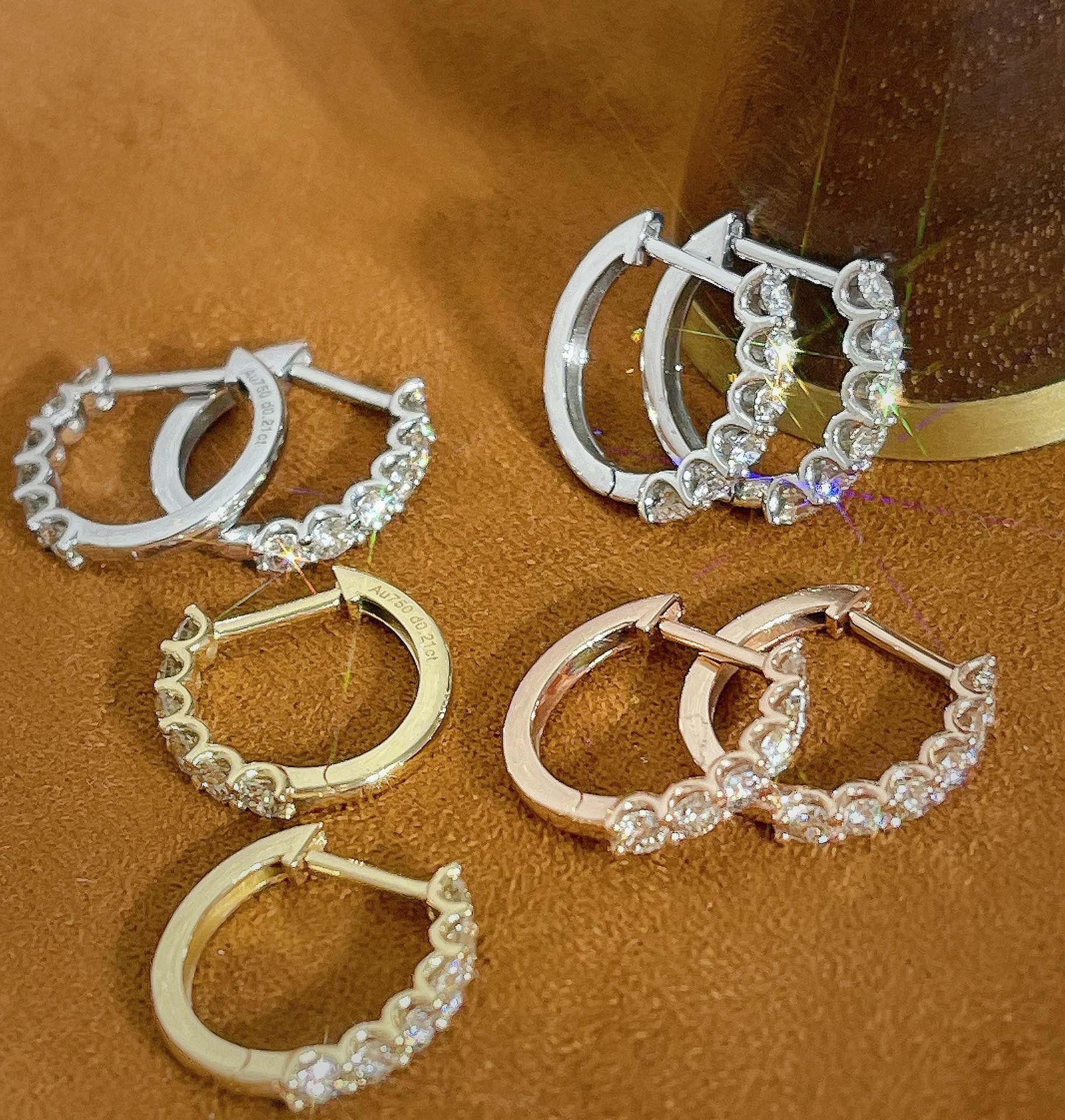 天然ダイヤモンドピアス0.42ct　k18