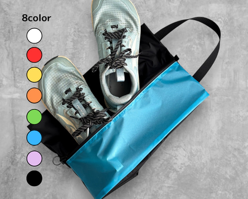 全8色・Mサイズ〜27cm 】軽量ナイロンシューズケース 着替えポーチ 上