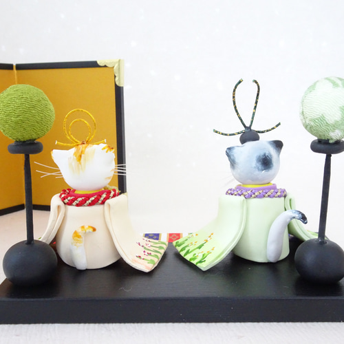 ④ねこ雛 m(=✧ω✧=)m✧ ✧ ✧ 立ち雛 【公式通販】