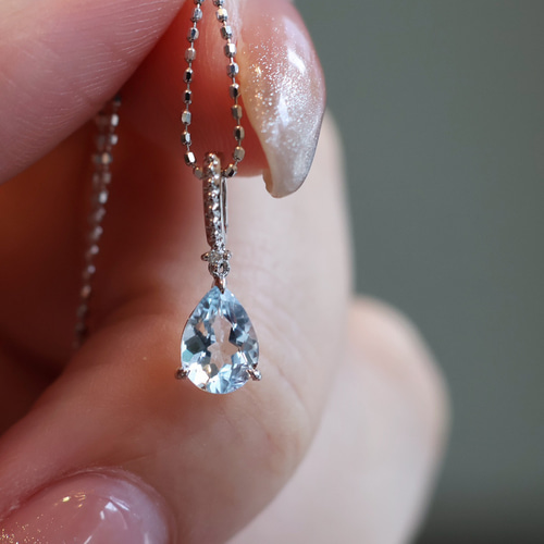 万能金具 アクアマリンペンダントトップk18 ペンダントトップ パール 