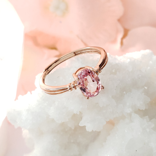 幻のサファイア 合成石 パパラチアサファイア オーバル 7x5mm