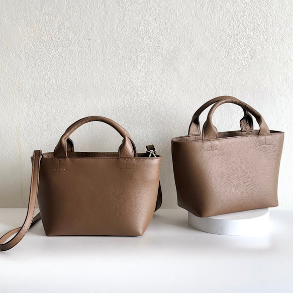 高級本革2WAYショルダーバッグ ファスナー付き 軽いバッグ 通勤