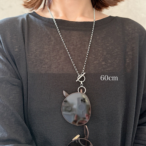 シンプルなグラスコードネックレス (シルバー)| 金属アレルギー対応