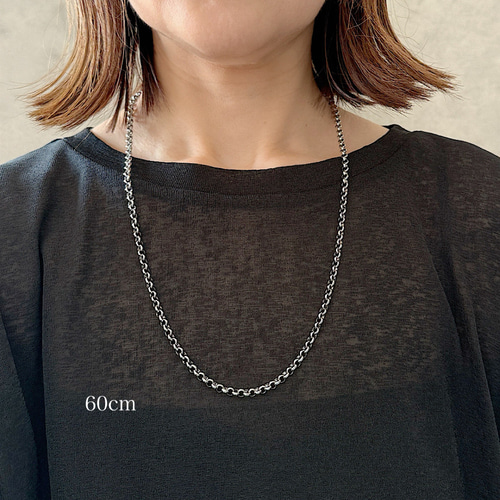 シンプルなグラスコードネックレス (シルバー)| 金属アレルギー対応