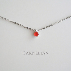 秋色AAAカーネリアンのオレンジカラー・カボションネックレス（14KGF