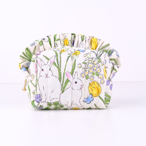 フランス生地✳︎キルティング fleurs et lapins】フリル