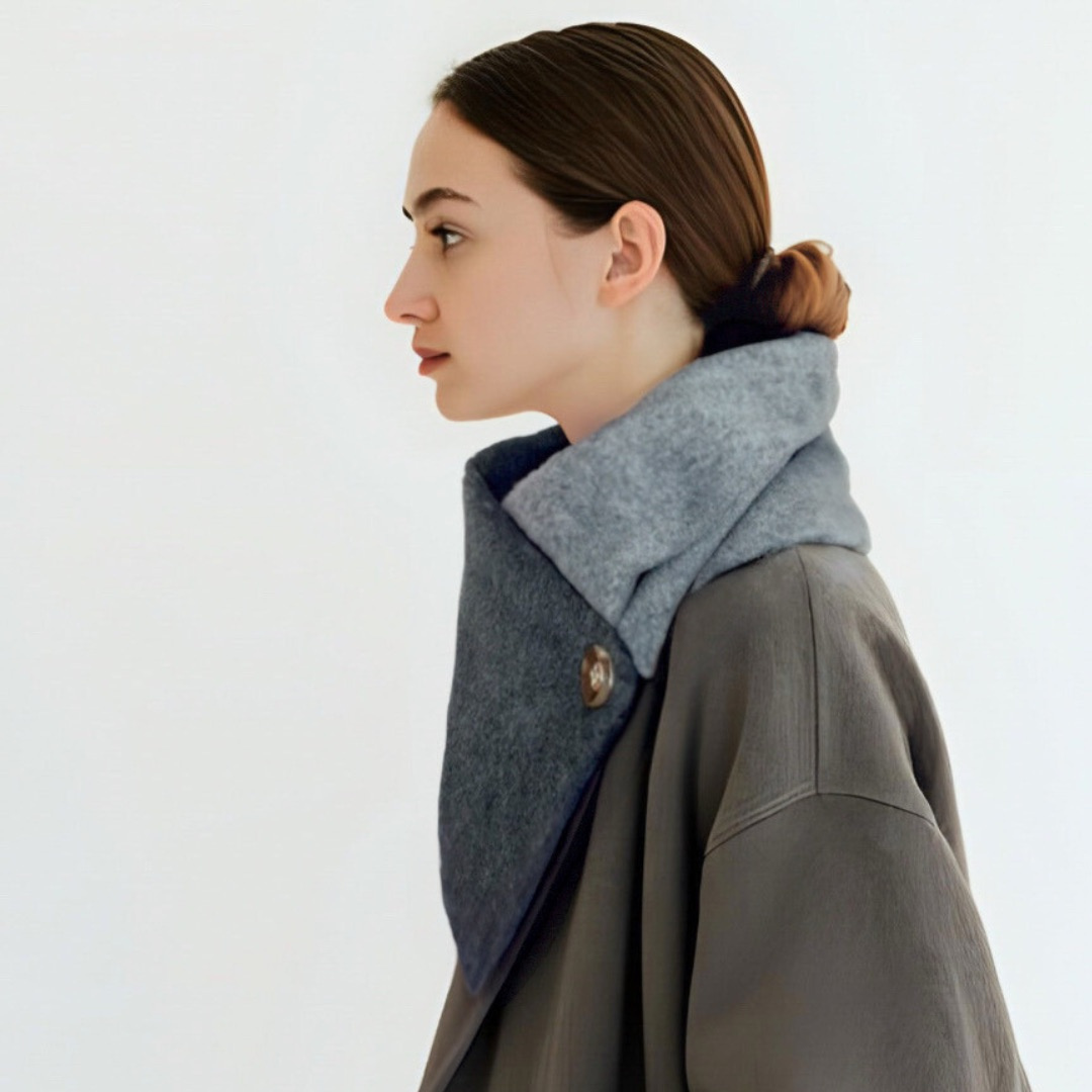 即納『 オシャレなバイカラー、大人のための幅広ネックウォーマー 』メルトンフリース｜冬｜クリスマス｜防寒具｜ギフト