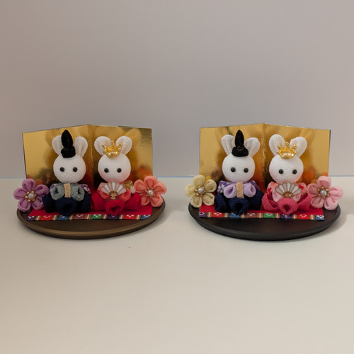 お雛様 うさぎ 初節句 ひな祭り ひな人形 ちりめん細工 花付き なずな