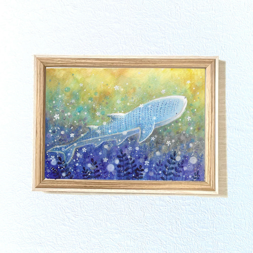 海底で【ジンベエザメ】 絵画 kuro 通販 18797414｜Creema(クリーマ)