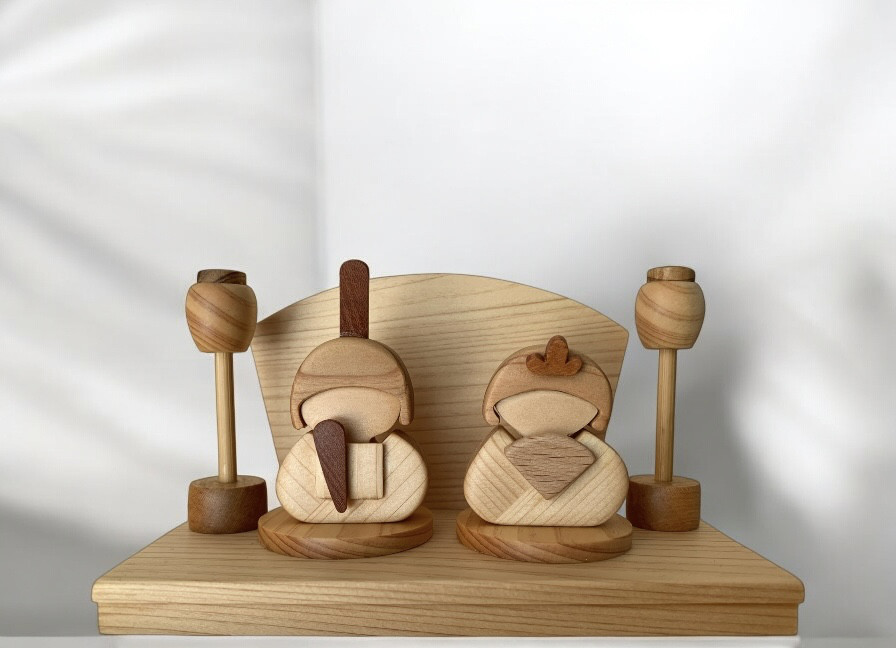 2025新作　木製ちいさなお雛様～ひな祭り・初節句・節句・お祝い・雛人形・桃の節句・ひな人形・名前プレート～