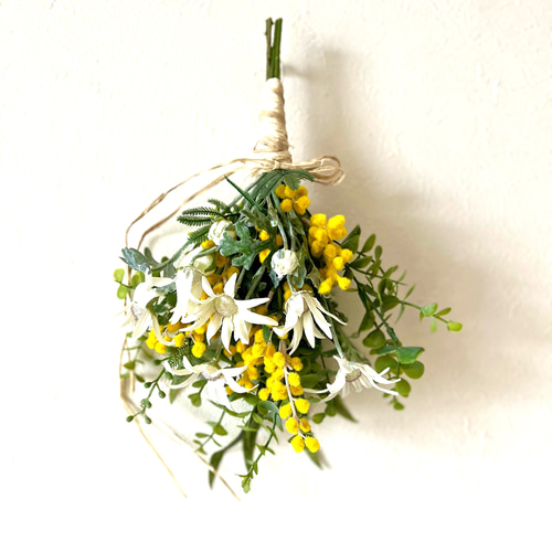 breath of spring ミモザとフランネルフラワーのスワッグ37cm