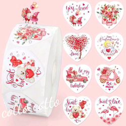 送料無料☆ バレンタイン♡ シール ステッカー 100枚 1枚目の画像