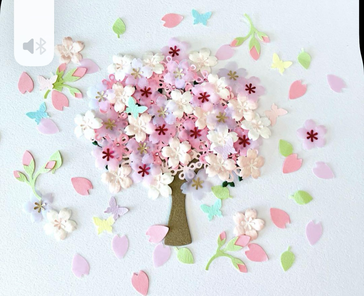 お花いっぱい　クラフトパンチ　さくら　入学入園保育　アルバム制作　色紙寄せ書き お花いっぱい　クラフトパンチ　さくら　入学入園保育　アルバム制作　色紙寄せ書き