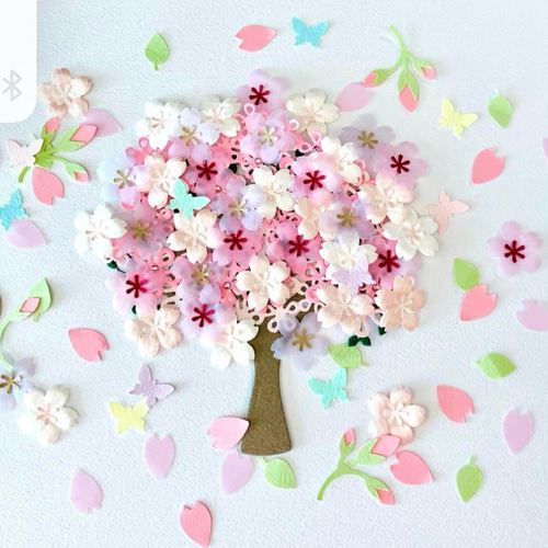 桜 色紙デコ 寄せ書き クラフトパンチ アルバム素材 卒園 卒業 入園