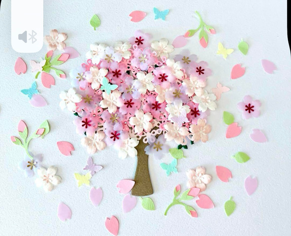 桜 色紙デコ 寄せ書き クラフトパンチ アルバム素材 卒園 卒業 入園