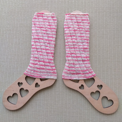 ２wayレッグウォーマー☆ピンクゼブラ色＊洗濯機OK 5枚目の画像