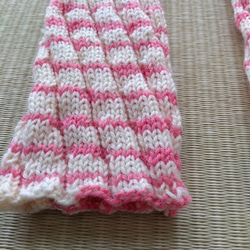 ２wayレッグウォーマー☆ピンクゼブラ色＊洗濯機OK 7枚目の画像