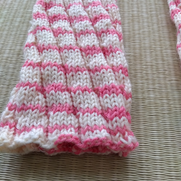 ２wayレッグウォーマー☆ピンクゼブラ色＊洗濯機OK 7枚目の画像